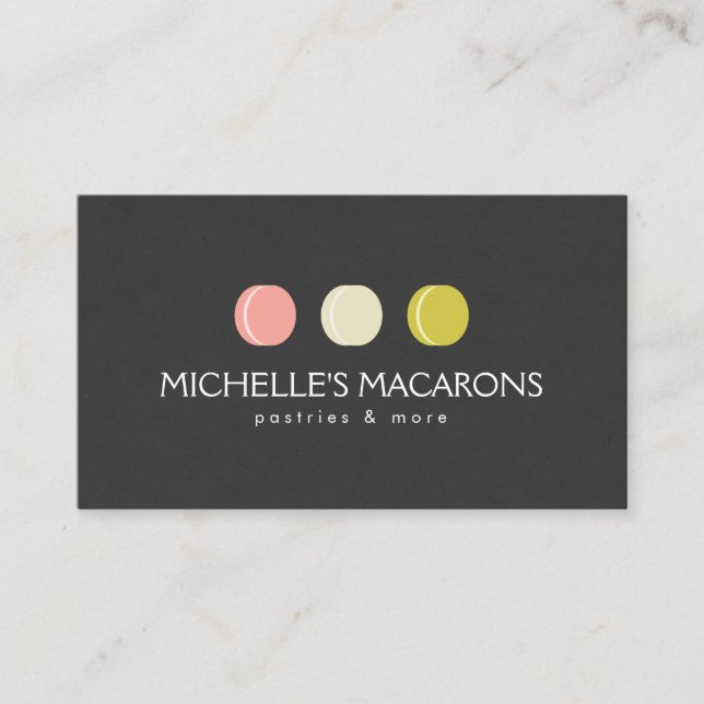 Carte De Visite MACARON COOKIE TRIO LOGO pour boulangerie, pâtisse (Devant)