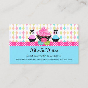 Carte De Visite Macaron de gâteaux de cupcake