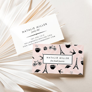 Carte De Visite Macaron et Croissant français   Chef pâtissier