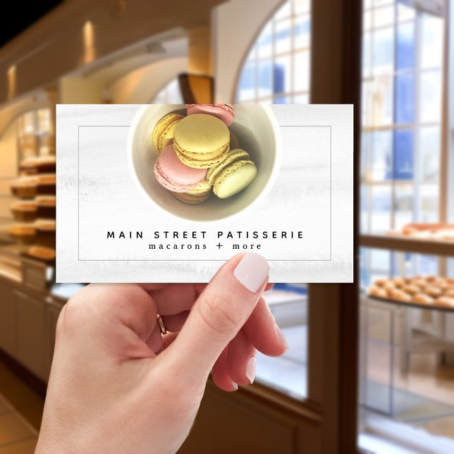 Carte De Visite Macarons Aquarelle Pâtisserie Chef boulangerie (Créateur téléchargé)