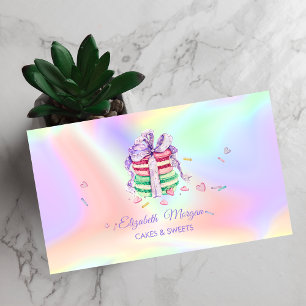 Carte De Visite Macarons élégants, friandises Boulangerie Hologra