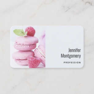 Carte De Visite Macarons framboises roses Pâtisserie française