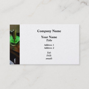 Carte De Visite Machine à coudre avec chiffon vert - Platine