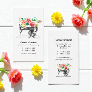 Carte De Visite Machine à coudre Black White Red Tailor