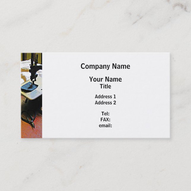 Carte De Visite Machine à coudre et tissu (Devant)