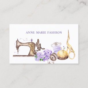 Carte De Visite Machine à coudre florale vintage couturière