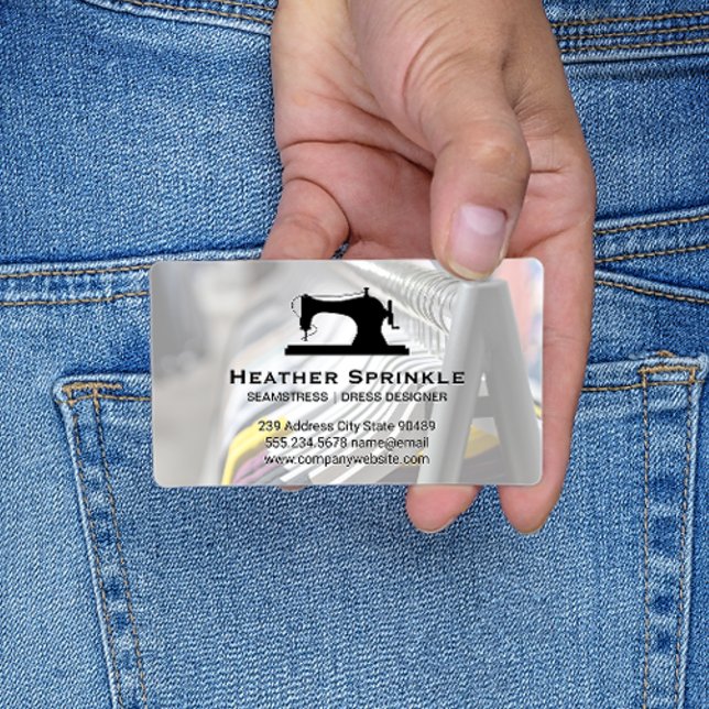 Carte De Visite Machine à coudre | Hanging de vêtements (Créateur téléchargé)