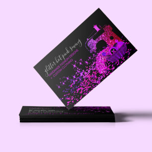 Carte De Visite Machine à coudre noir rose Quilting