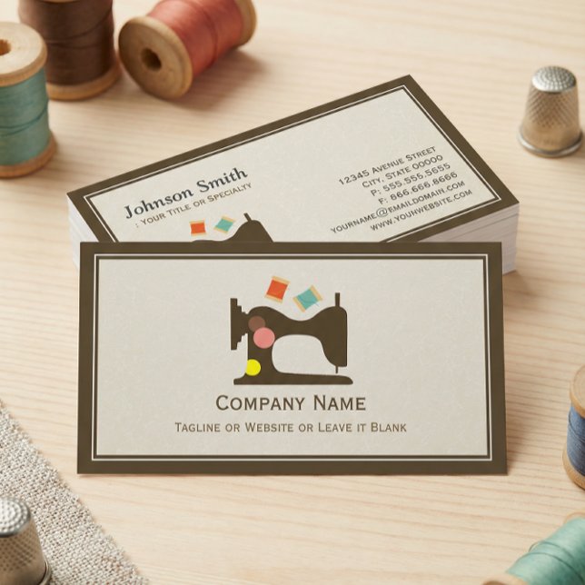Carte De Visite Machine à coudre sur mesure Seamstress - Simple Ch (Créateur téléchargé)
