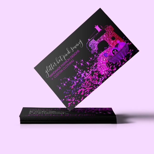 Carte De Visite Machine à coudre Tailor Black Pink Couture (Créateur téléchargé)
