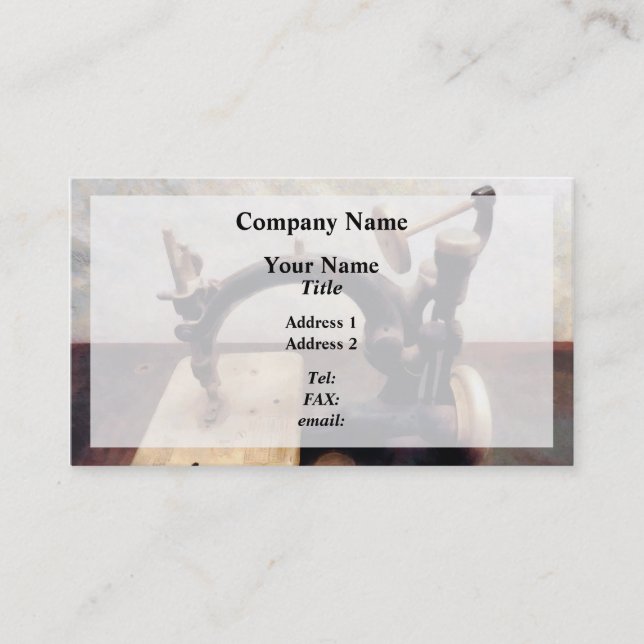 Carte De Visite Machine à coudre victorienne (Devant)