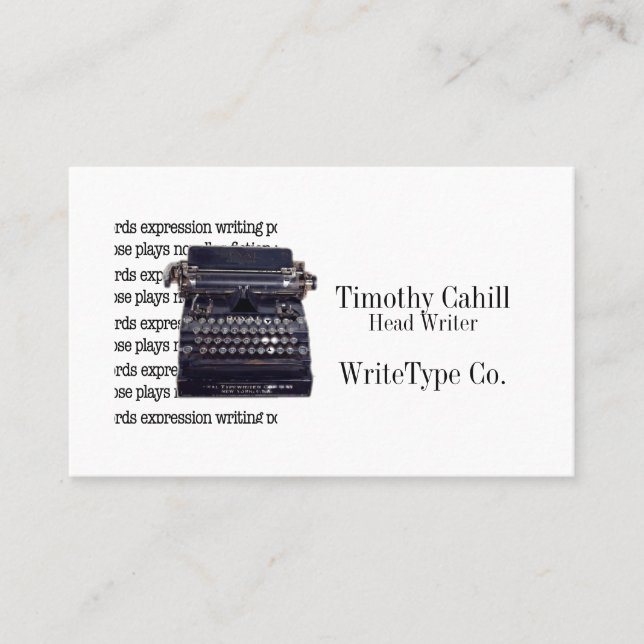 Carte De Visite Machine à écrire vintage (Devant)