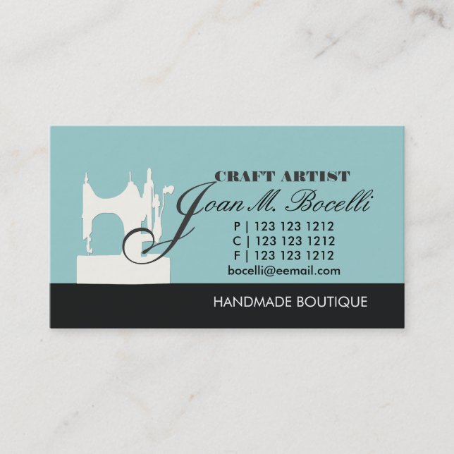 Carte De Visite Machines à coudre à mâcher noir d'époque (Devant)