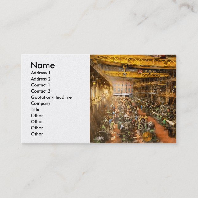 Carte De Visite Machiniste - Guerre - À l'usine de canon 1917 (Devant)