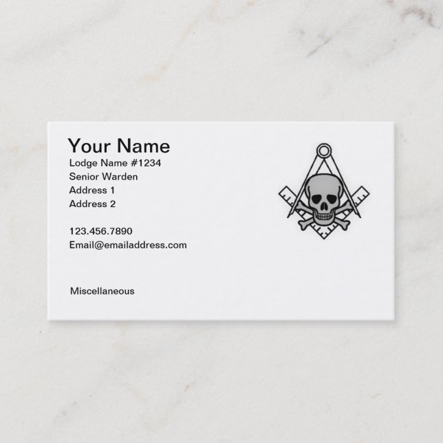 Carte de visite maçonnique 1 (Devant)