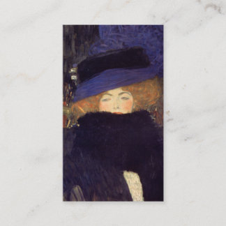 Carte De Visite Madame avec le boa de casquette et de plume -