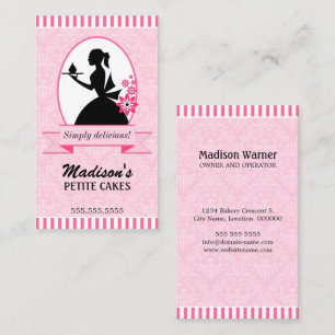 Carte De Visite Madame élégante de petit gâteau de silhouette