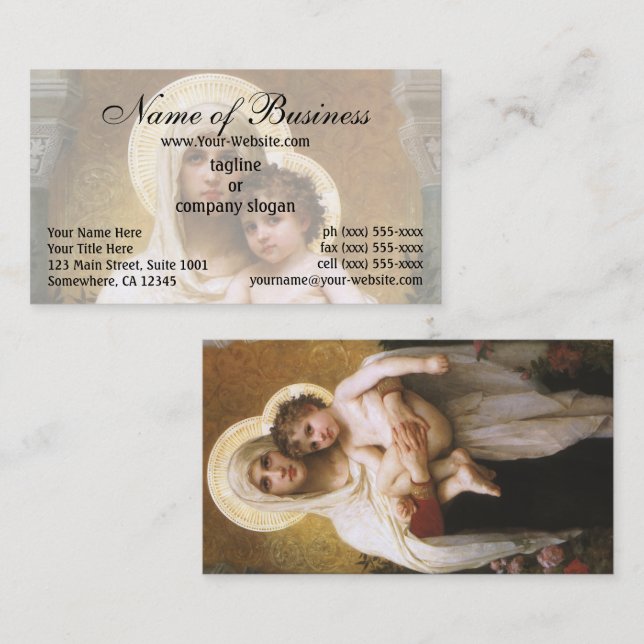 Carte De Visite Madone des Roses par William Adolphe Bouguereau (Devant / Derrière)
