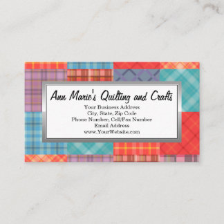 Carte De Visite Madras Patchwork Coloré Artisanat de Couture de Qu