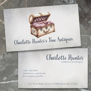 Carte De Visite Magasin d'antiquités, élégant rembourrage vintage 
