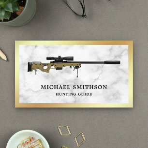 Carte De Visite Magasin d'armuriers de fusil de sniper en marbre b