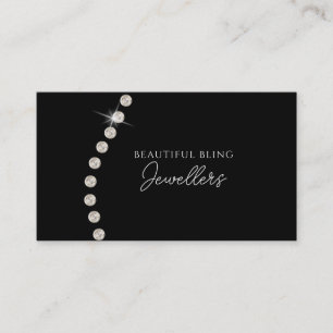 Carte De Visite Magasin de bijoux Diamond Black Bling
