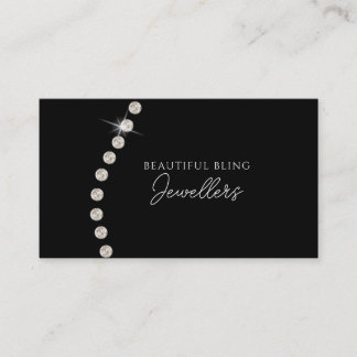Carte De Visite Magasin de bijoux Diamond Black Bling