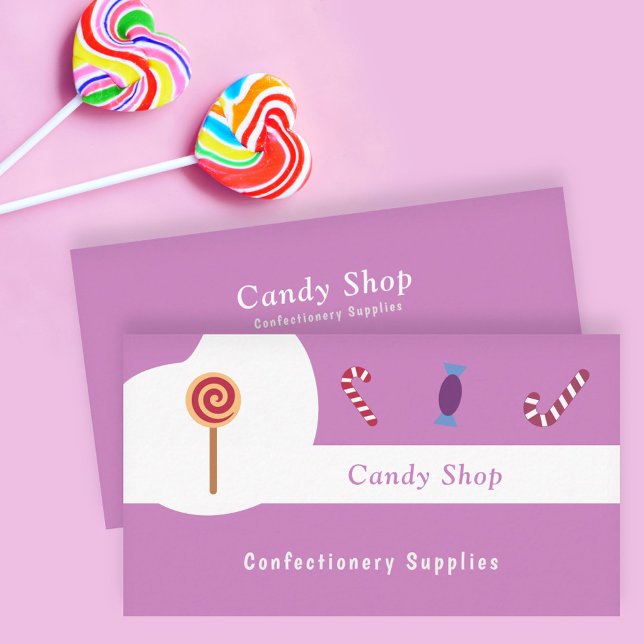 Carte De Visite Magasin de bonbons, fournitures de confiserie (Candy Business Card)