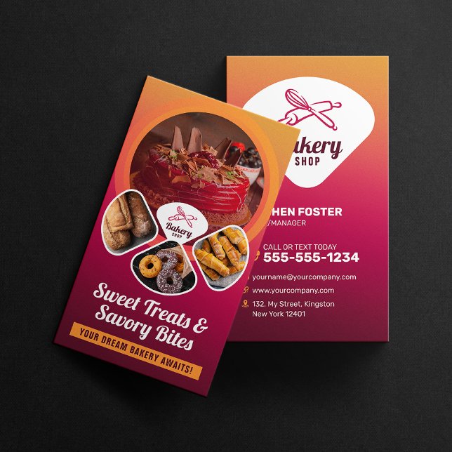 Carte De Visite Magasin de boulangerie Professionnelle Douceur Tra (Créateur téléchargé)