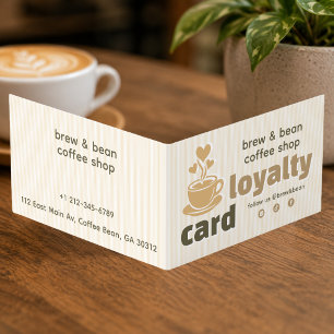Carte De Visite Magasin de Café Café Tasse avec Cœur Fumée Fidélit