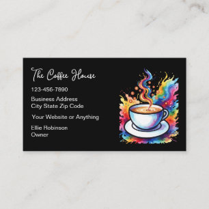 Carte De Visite Magasin de Café Coloré Tendance