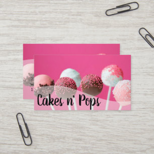 Carte De Visite Magasin de Cake Pops Cupcakes Boulangerie Traiteur