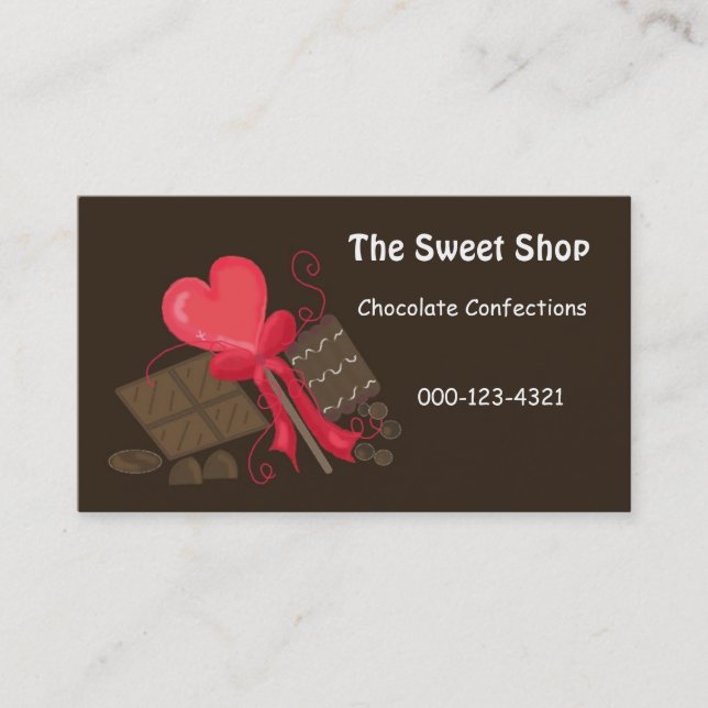 Carte De Visite Magasin de Chocolats Sucrés (Devant)