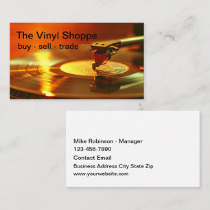 Carte De Visite Magasin de disques vinyles rétro cool