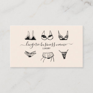 Carte De Visite Magasin de lingerie de mode de sous-vêtements beig