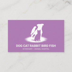 Carte De Visite Magasin de luxe pour animaux violets chat chien oi