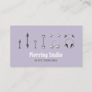 Carte De Visite Magasin de piercing de bijoux corporels Lilac