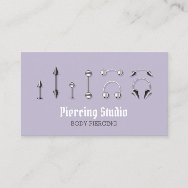 Carte De Visite Magasin de piercing de bijoux corporels Lilac (Devant)