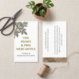 Carte De Visite Magasin de plantes de fleuriste professionnel