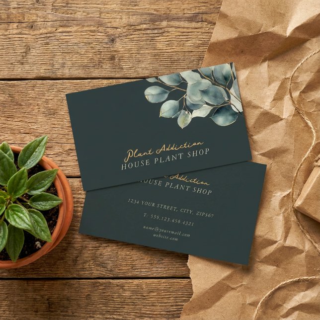 Carte De Visite Magasin de plantes d'intérieur (House plant shop business card.)