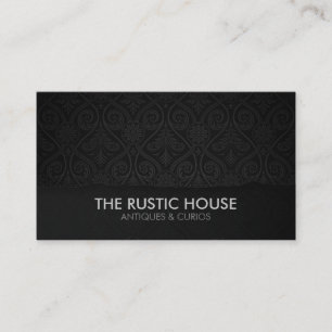 Carte De Visite Magasin de vente au détail Black Damask 