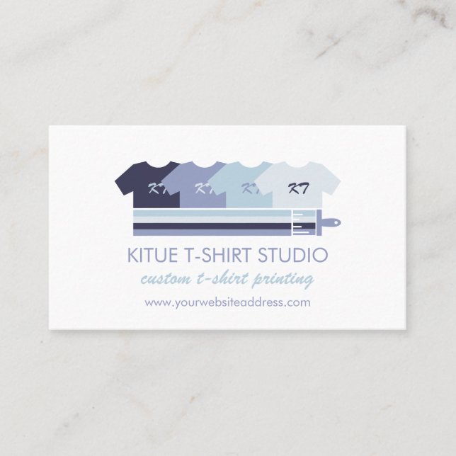 Carte De Visite Magasin de vêtements bleus Impression à la demande (Devant)