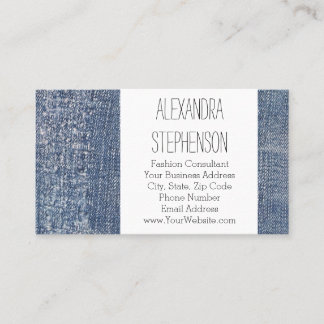 Carte De Visite Magasin de vêtements de mode en jeans délavés