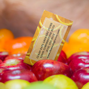 Carte De Visite Magasin d'épicerie Agricole Marché Fruit orange
