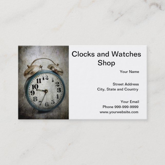 Carte De Visite magasin d'horloges et de montres (Devant)