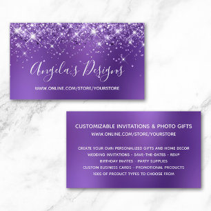 Carte De Visite Magasin en ligne Améthyste Paillettes Violettes Fl