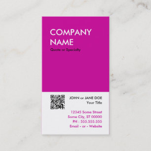 Carte De Visite magenta bold concevoir votre propre code QR