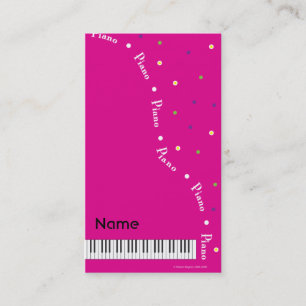 Carte de visite magenta de piano à queue