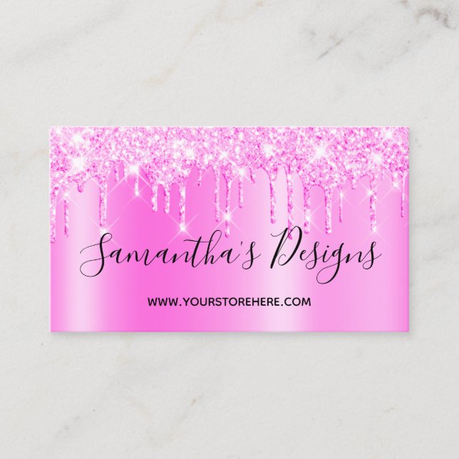 Carte De Visite Magenta Pink Parties scintillant Drivers Ombre Onl (Devant)