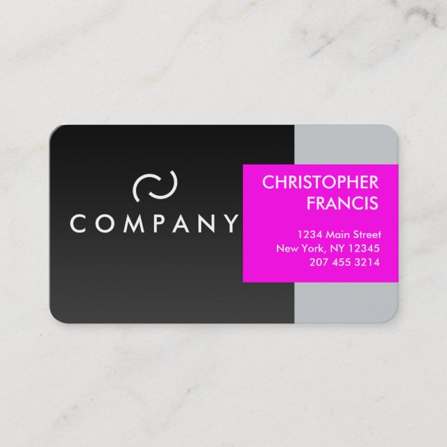 carte de visite magenta professionnel sur mesure (Devant)